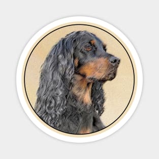 Gordon Setter Painting - Cute Original Dog Art Magnet